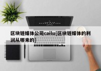 区块链媒体公司cailu[区块链媒体的利润从哪来的]