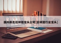 国内新出区块链龙头公司[区块链行业龙头]