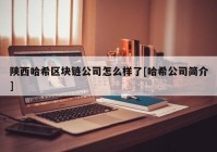 陕西哈希区块链公司怎么样了[哈希公司简介]